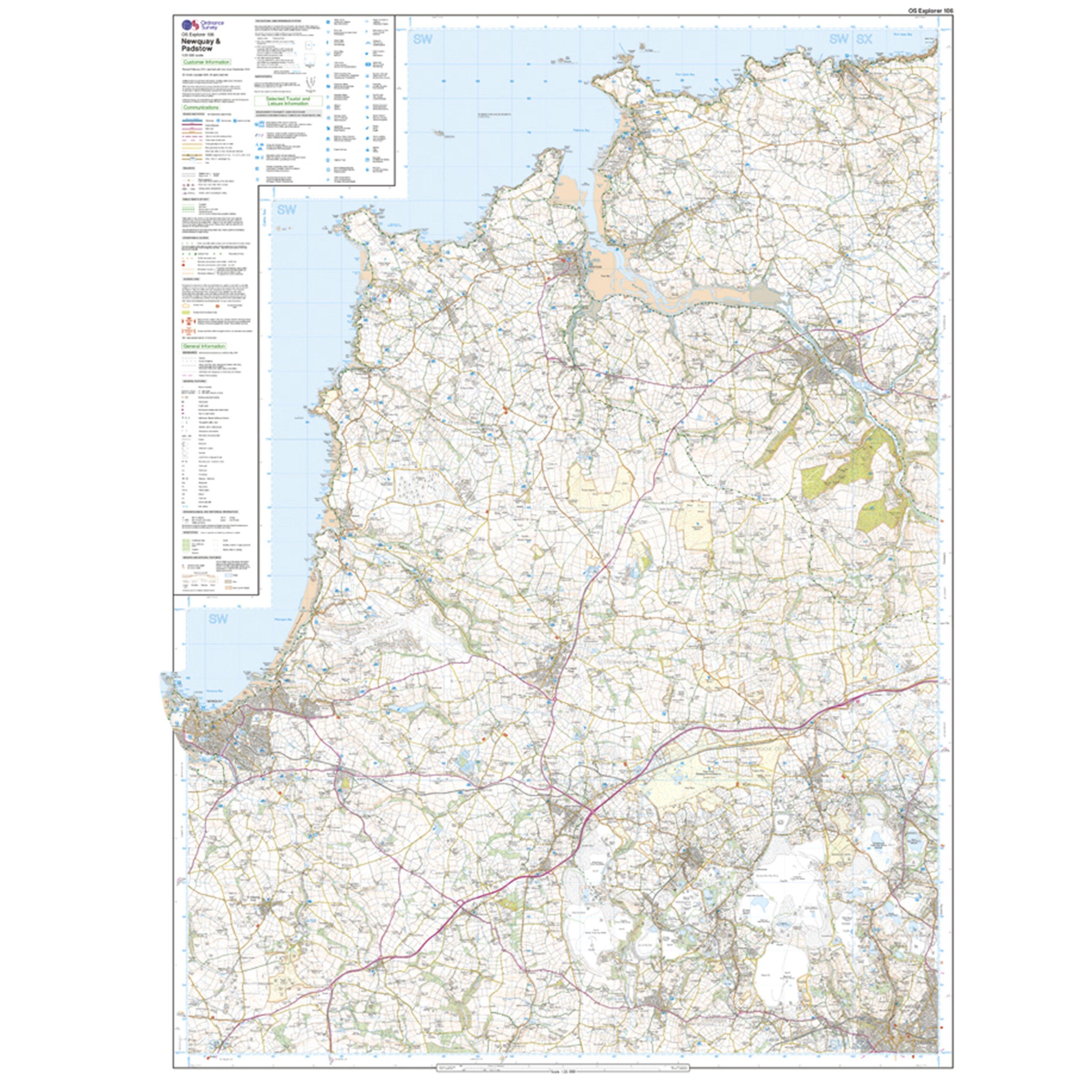 Explorer Active 106 Newquay & Padstow Map With Digital Version