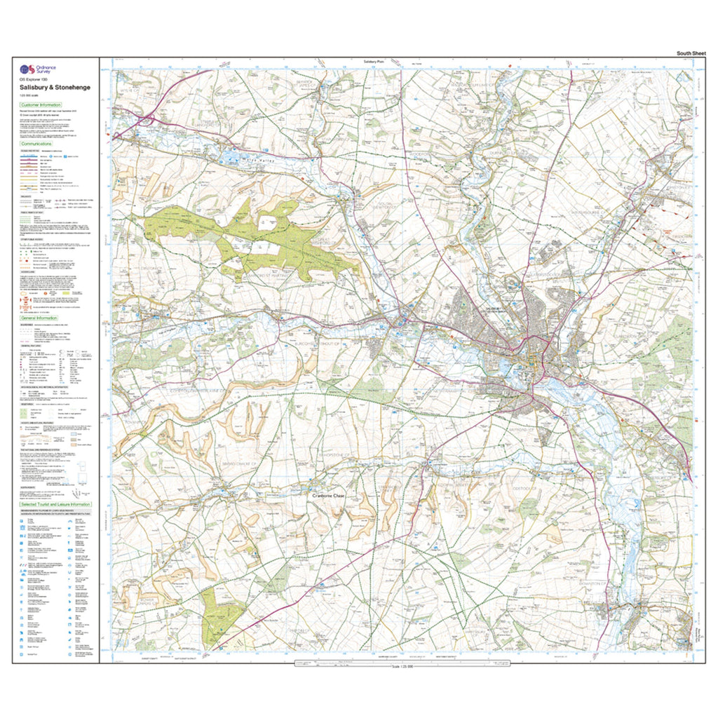 Explorer 130 Salisbury & Stonehenge Map With Digital Version
