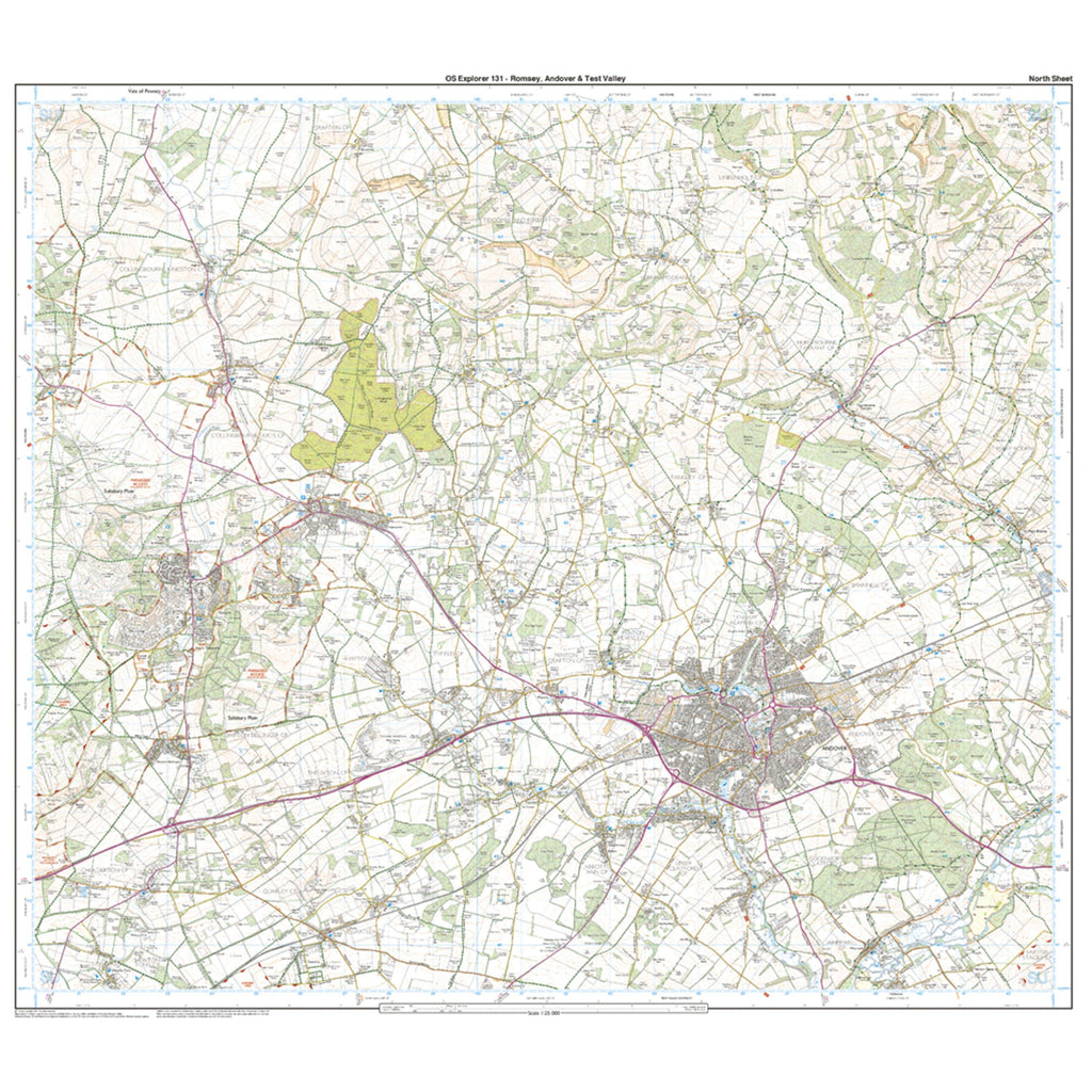 Explorer 131 Romsey, Andover & Test Valley Map With Digital Version