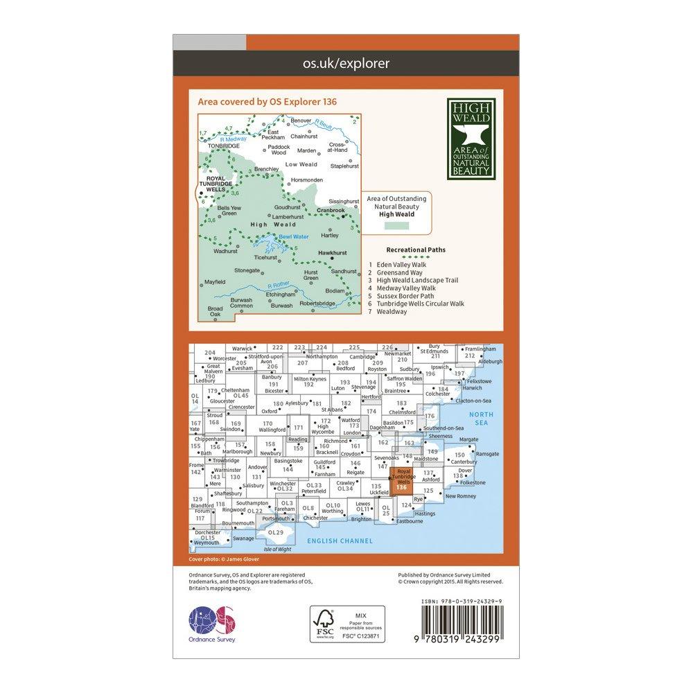 Explorer 136 High Weald Map With Digital Version