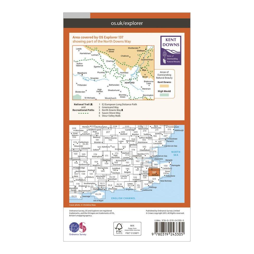 Explorer 137 Ashford Map With Digital Version