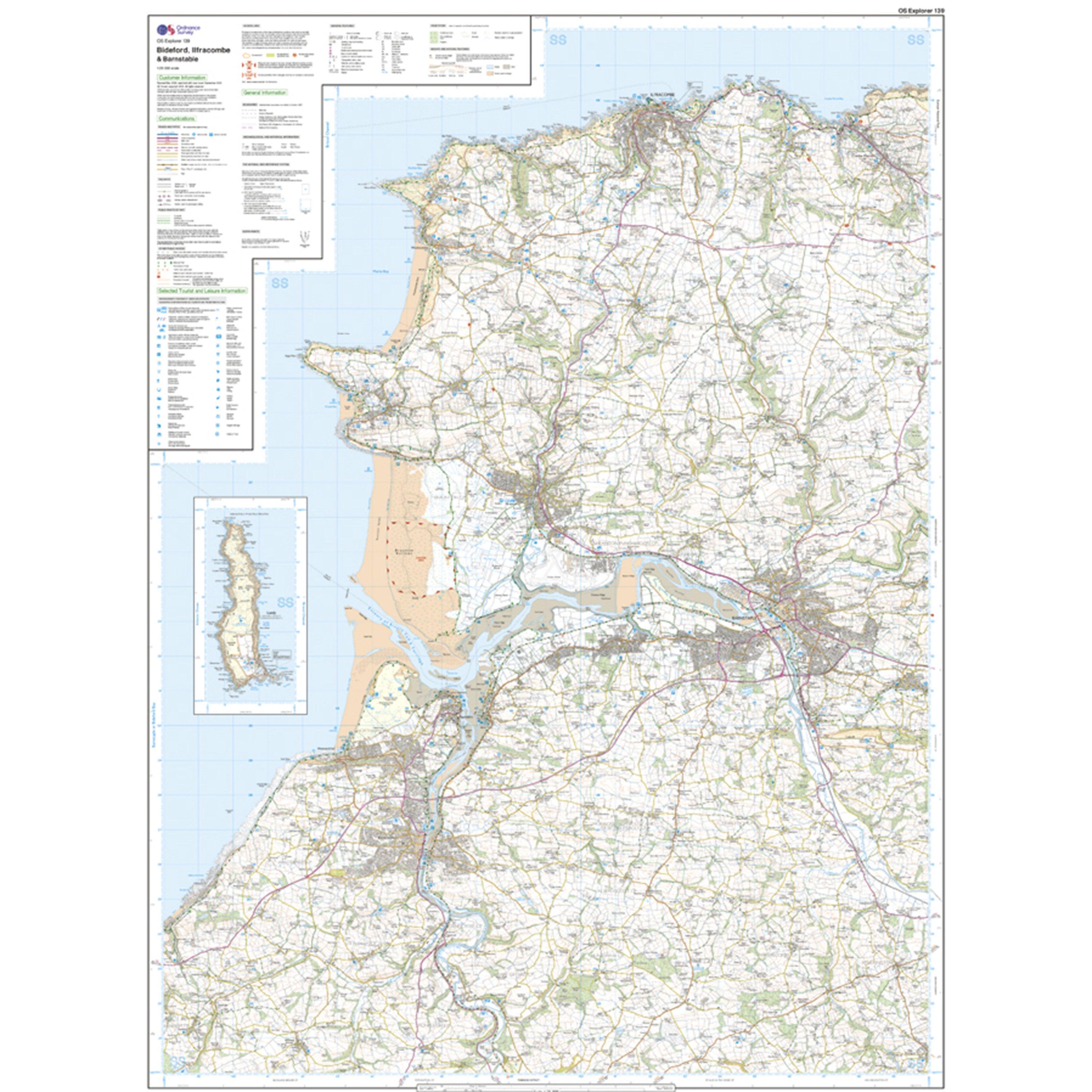 Explorer 139 Bideford, Ilfracombe & Barnstaple Map With Digital Version