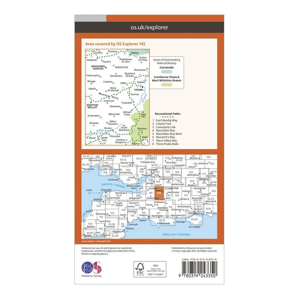 Explorer 142 Shepton Mallet & Mendip Hills East Map With Digital Version