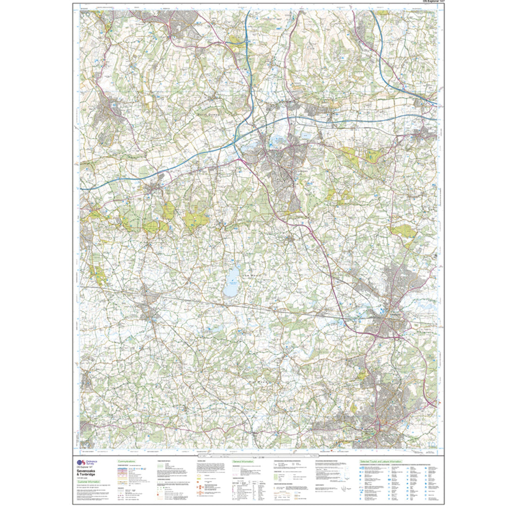 Explorer 147 Sevenoaks & Tonbridge Map With Digital Version