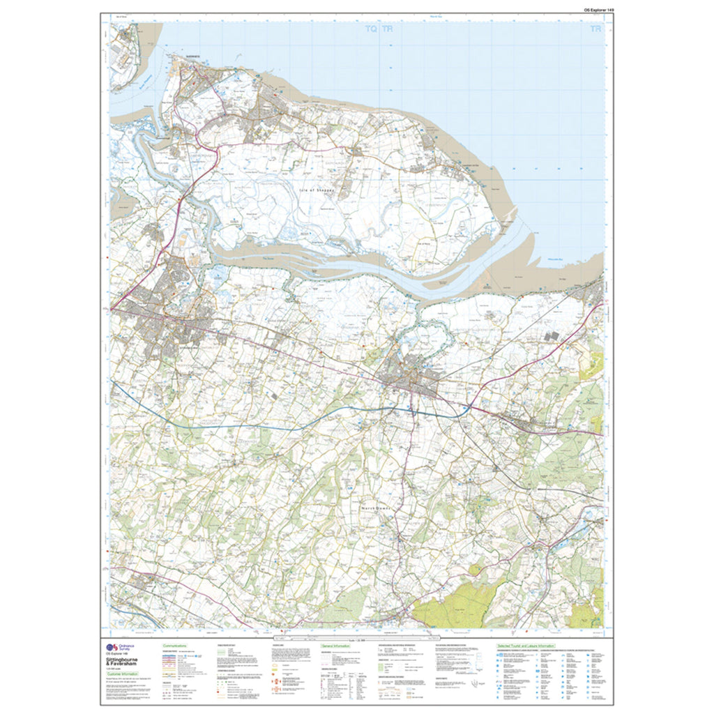 Explorer 149 Sittingbourne & Faversham Map With Digital Version