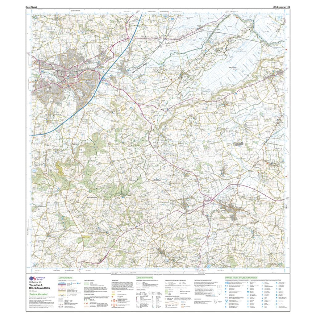 Explorer Active 128 Taunton & Blackdown Hills Map With Digital Version