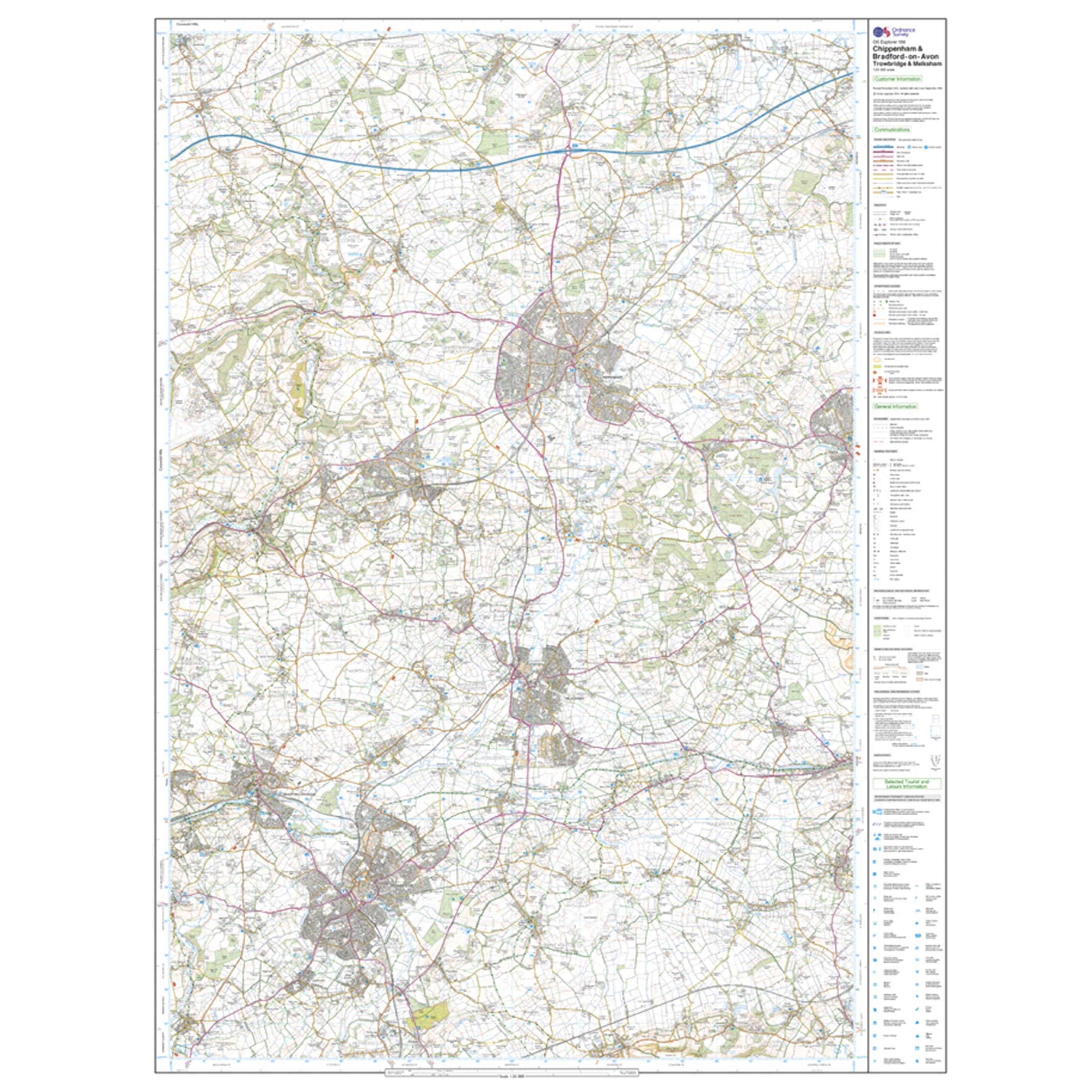 Explorer 156 Chippenham & Bradford-on-Avon Map With Digital Version