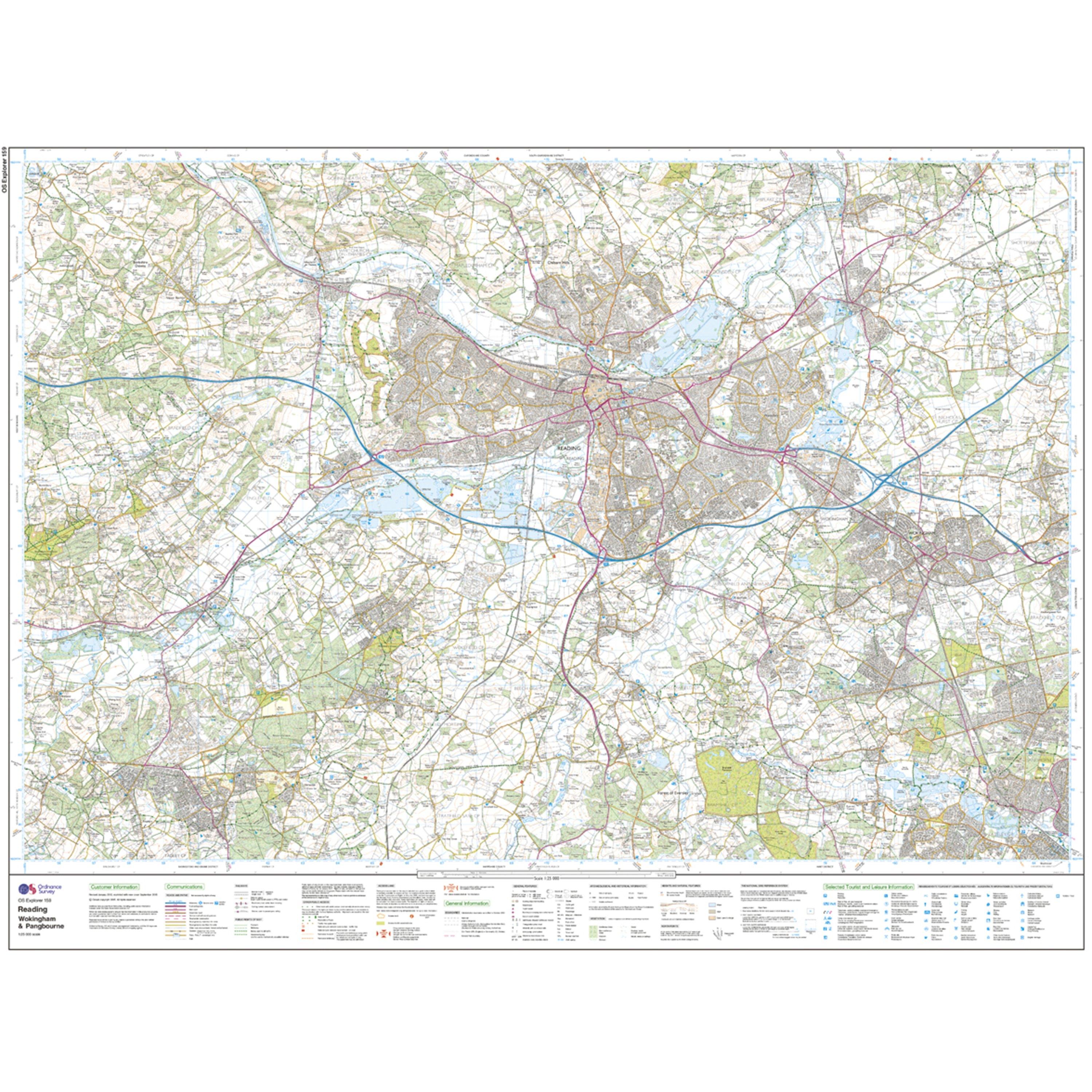 Explorer 159 Reading, Wokingham & Pangbourne Map With Digital Version