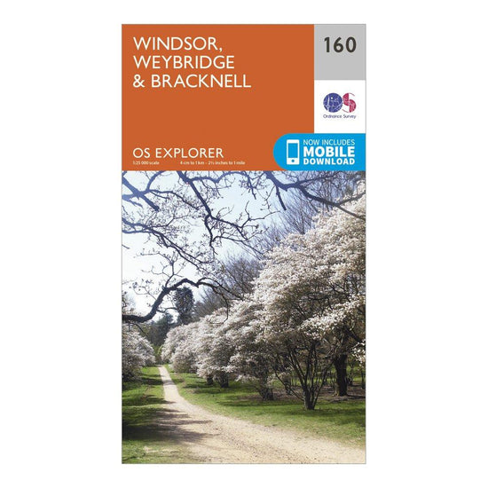 Explorer 160 Windsor, Weybridge & Bracknell Map With Digital Version