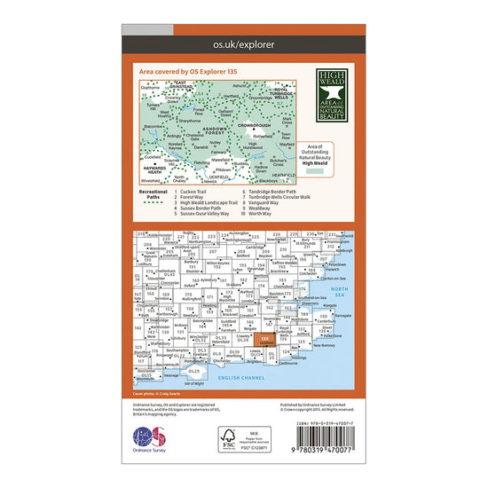 Explorer Active 135 Ashdown Forest Map with Digital Version