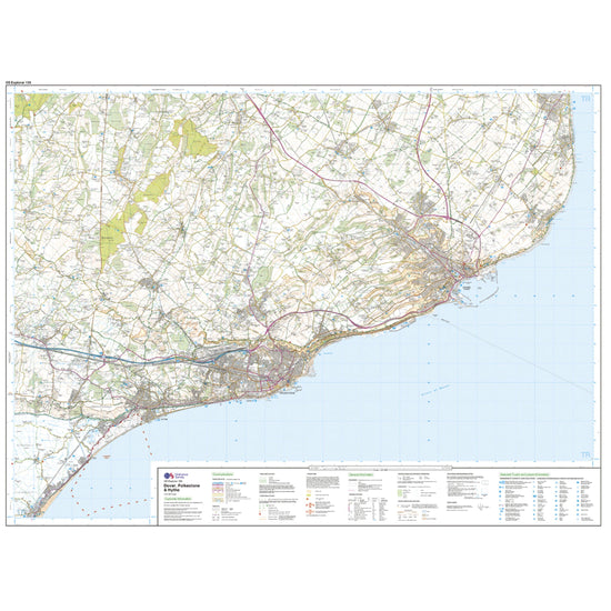 Explorer Active 138 Dover, Folkstore & Hythe Map With Digital Version