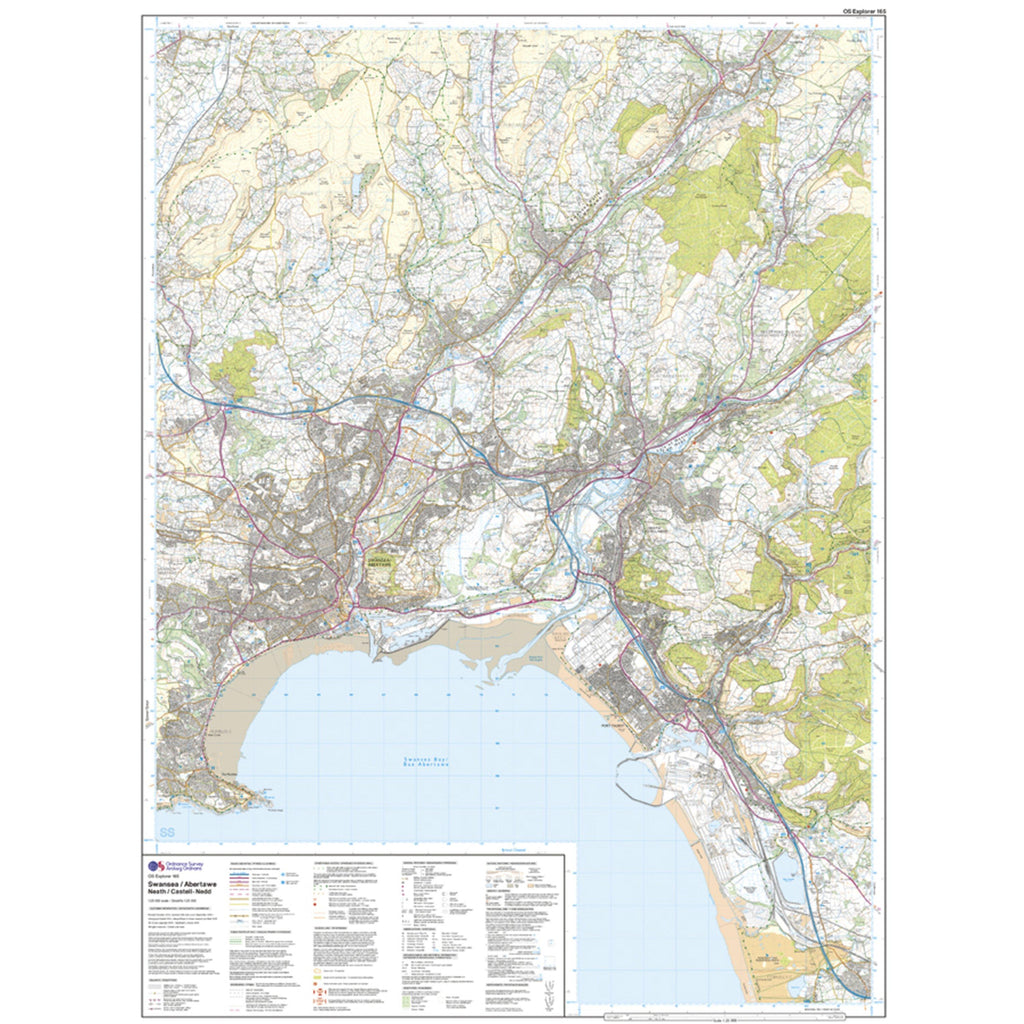 Explorer 165 Swansea, Neath & Port Talbot Map With Digital Version