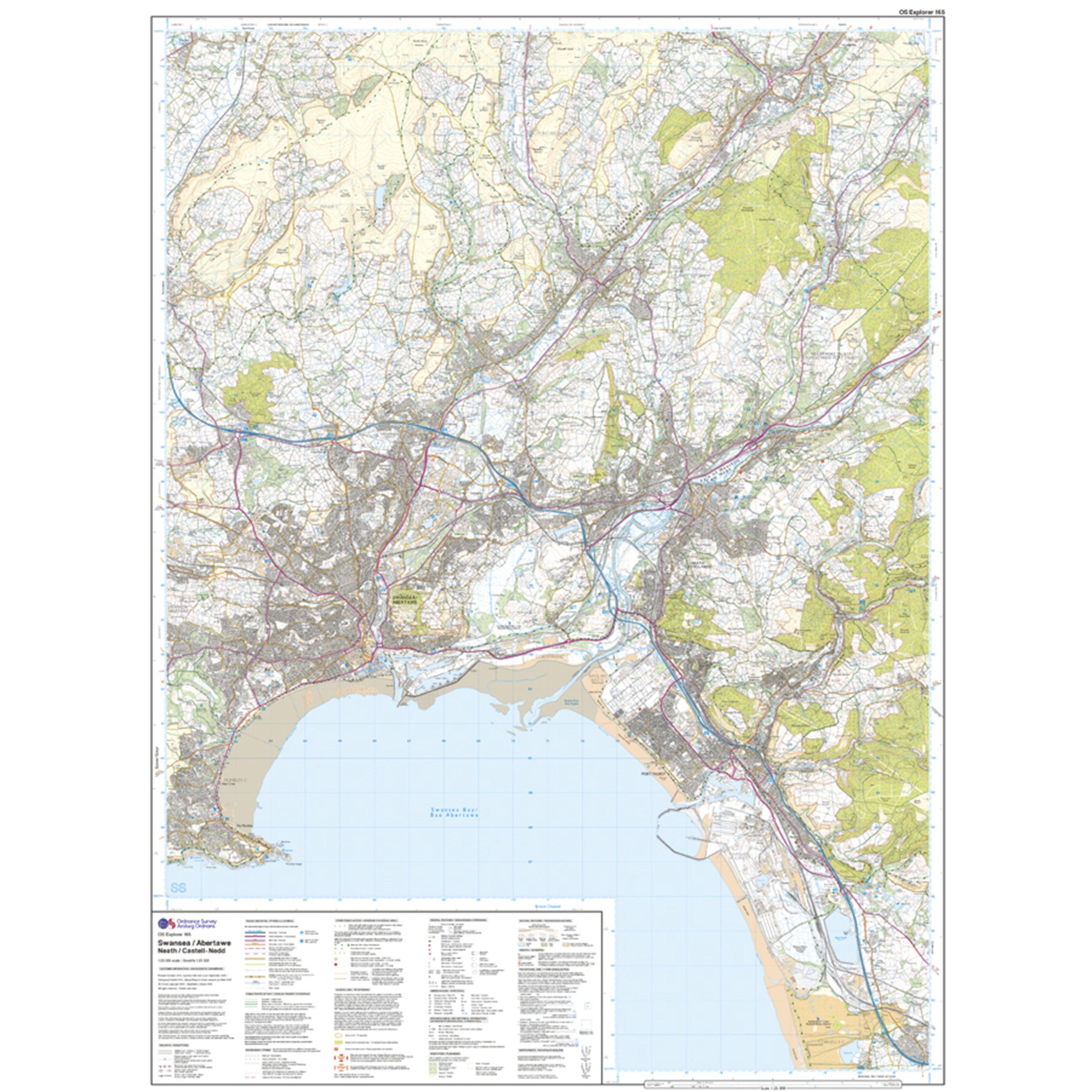 Explorer 165 Swansea, Neath & Port Talbot Map With Digital Version