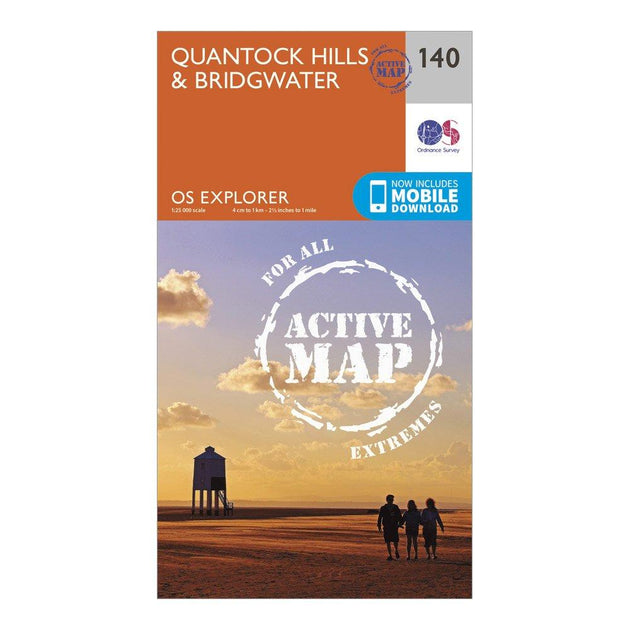 Map Reading Quantocks Ordnance Survey Explorer Active 140 Quantock Hills & Bridgewater Map ...