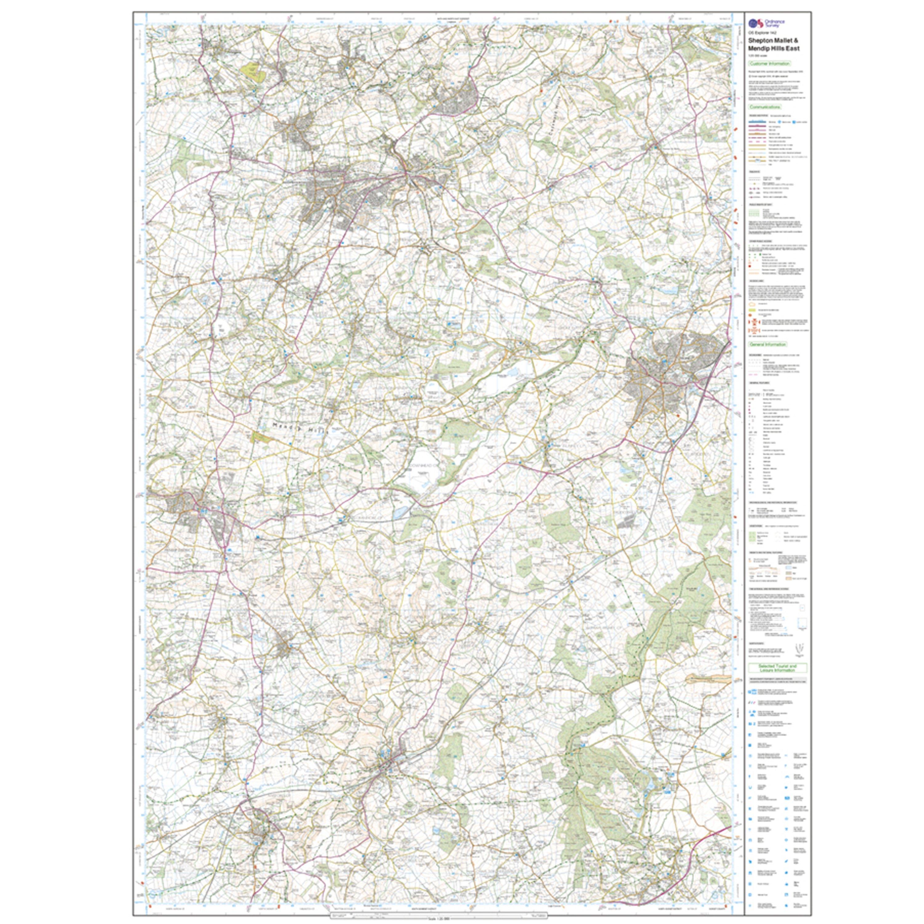 Explorer Active 142 Shepton Mallet & Mendip Hills East Map With Digital Version
