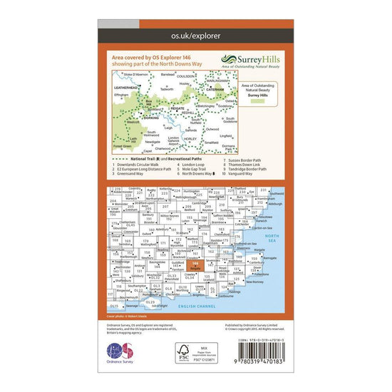 Explorer Active 146 Dorking, Box Hill & Reigate Map With Digital Version