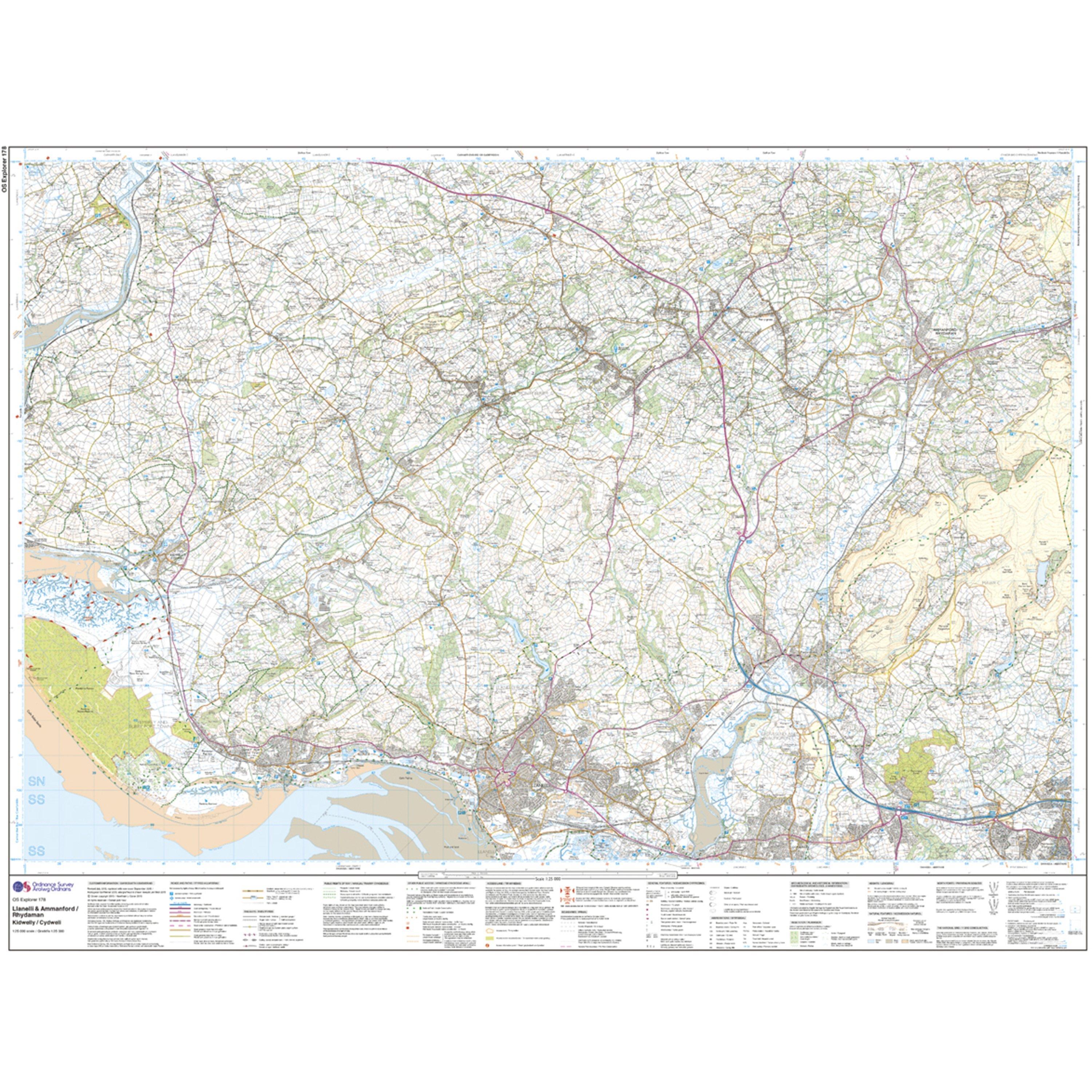 Explorer 178 Llanelli & Ammanford Map With Digital Version