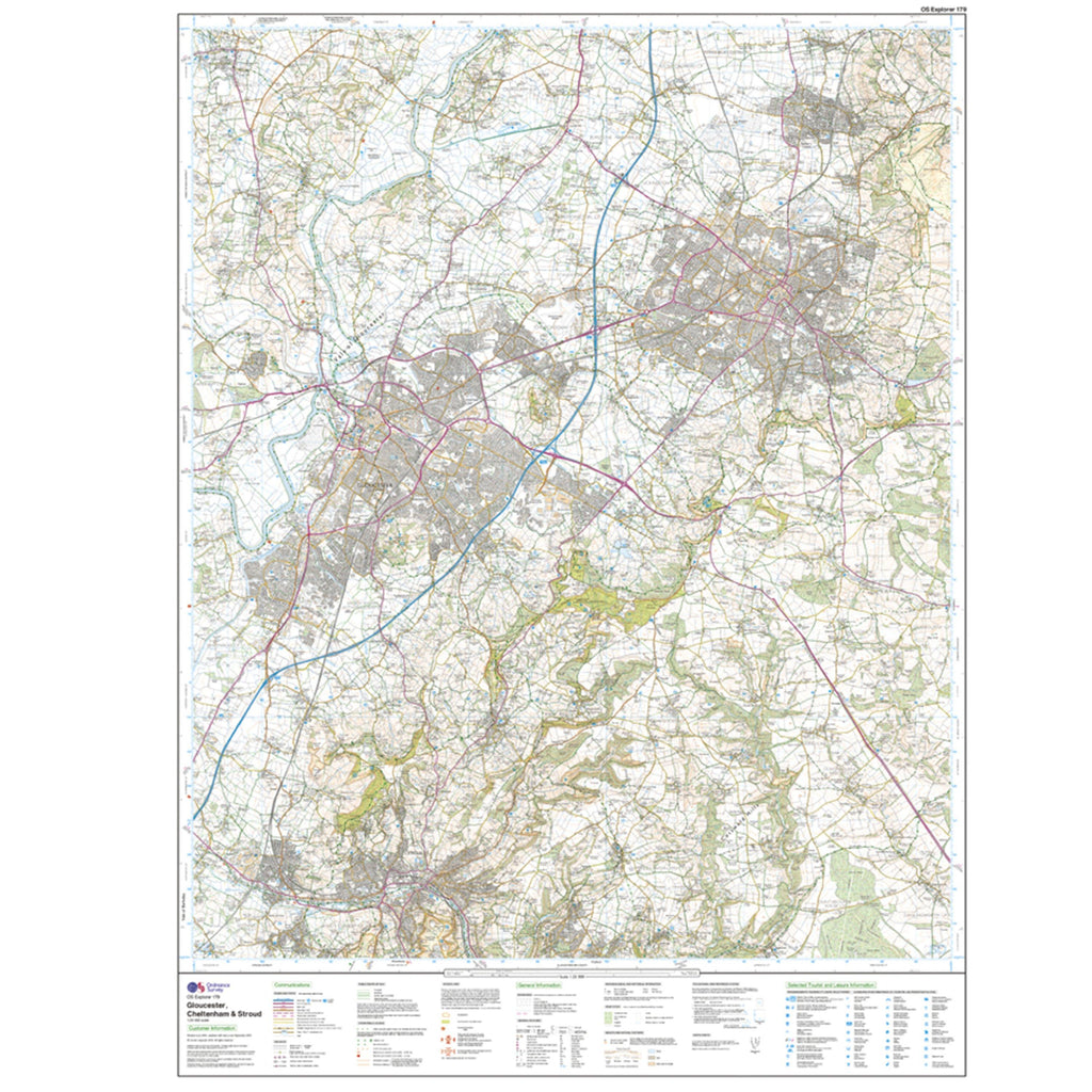 Explorer 179 Gloucester, Cheltenham & Stroud Map With Digital Version