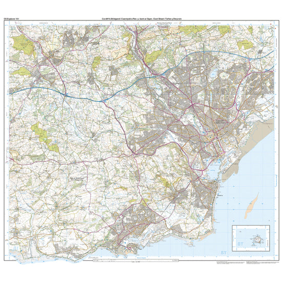Explorer Active 151 Cardiff & Bridgend Map With Digital Version