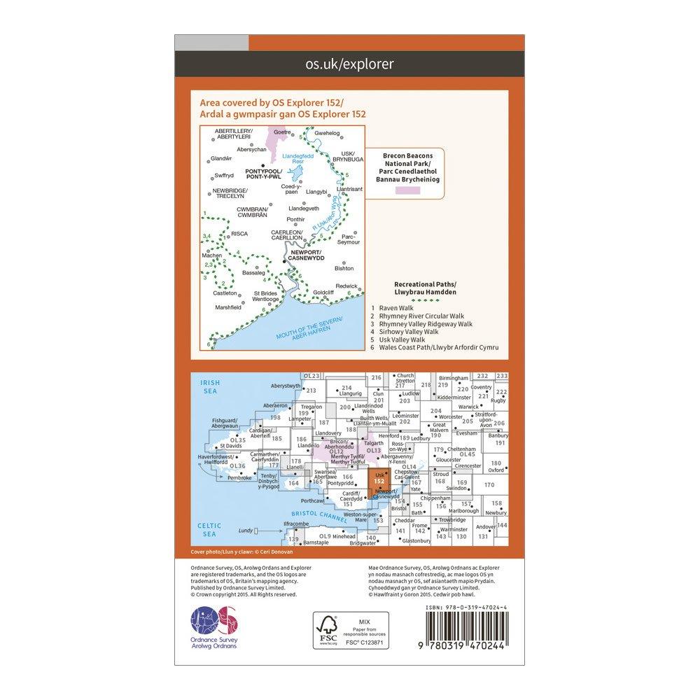 Explorer Active 152 Newport & Pontypool Map With Digital Version