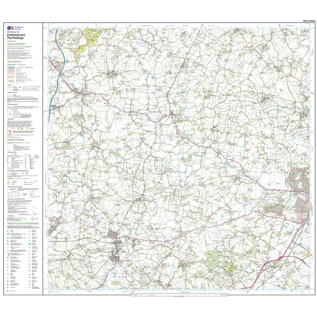 Explorer 183 Chelmsford & The Rodings Map With Digital Version