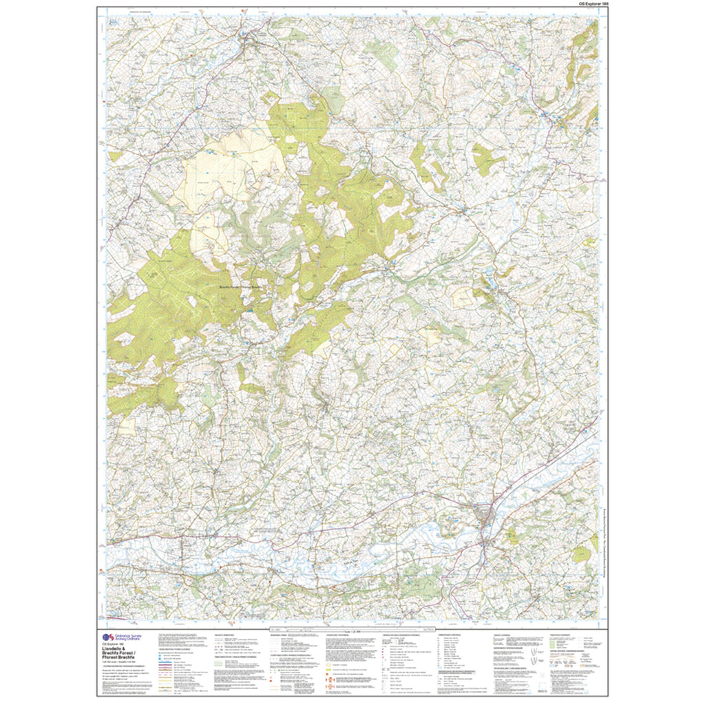 Explorer 186 Llandeilo & Brechfa Forest Map With Digital Version