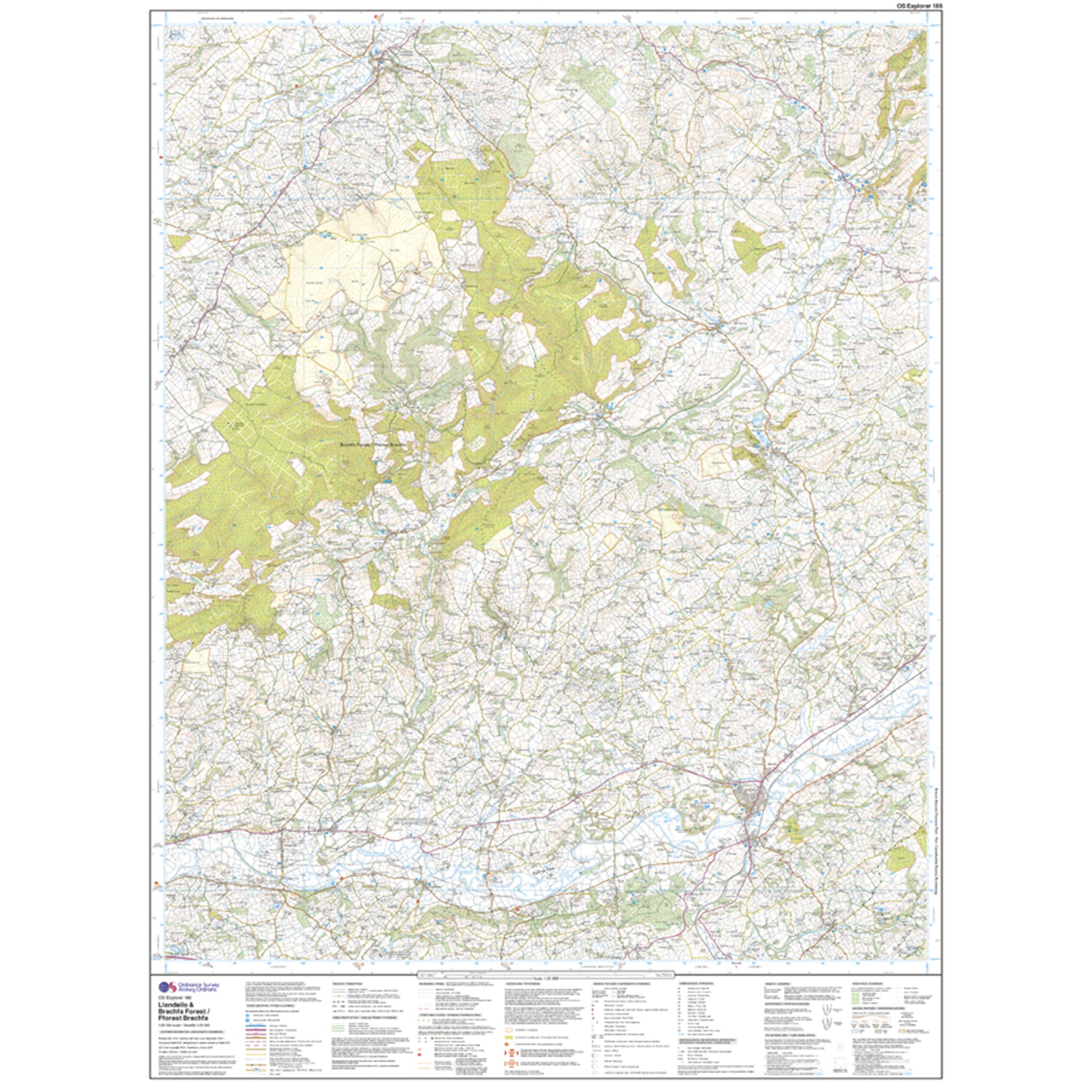 Explorer 186 Llandeilo & Brechfa Forest Map With Digital Version