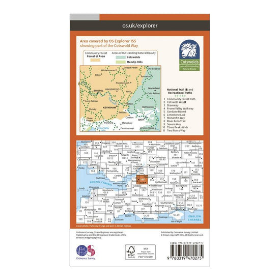 Explorer Active 155 Bristol & Bath Map With Digital Version