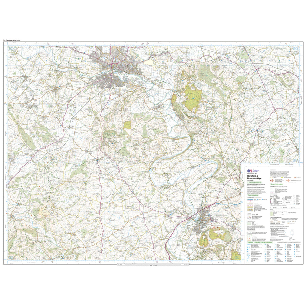 Explorer 189 Hereford & Ross-on-Wye Map With Digital Version