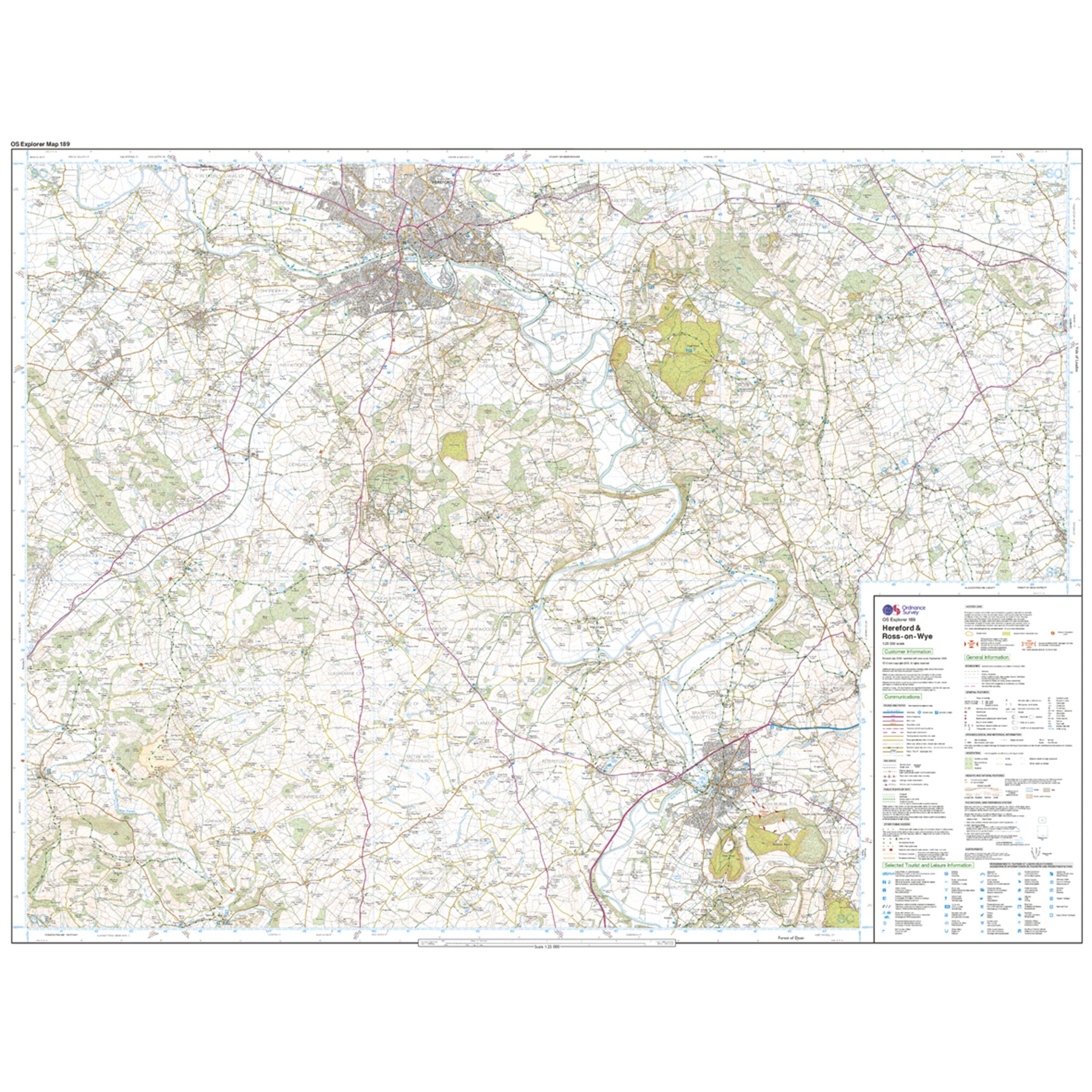 Explorer 189 Hereford & Ross-on-Wye Map With Digital Version