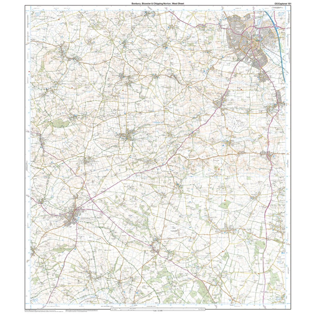 Explorer 191 Banbury, Bicester & Chipping Norton Map With Digital Version