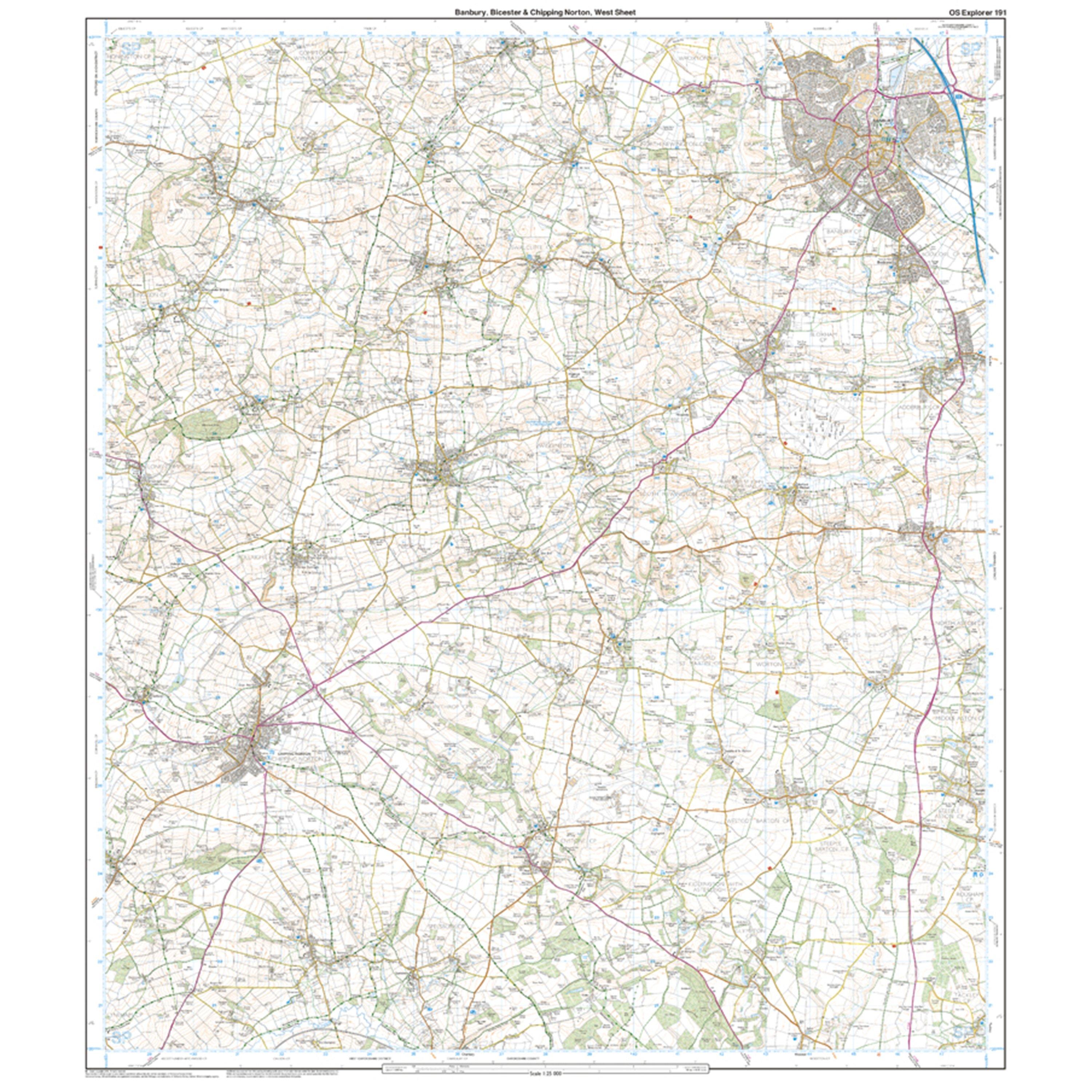 Explorer 191 Banbury, Bicester & Chipping Norton Map With Digital Version