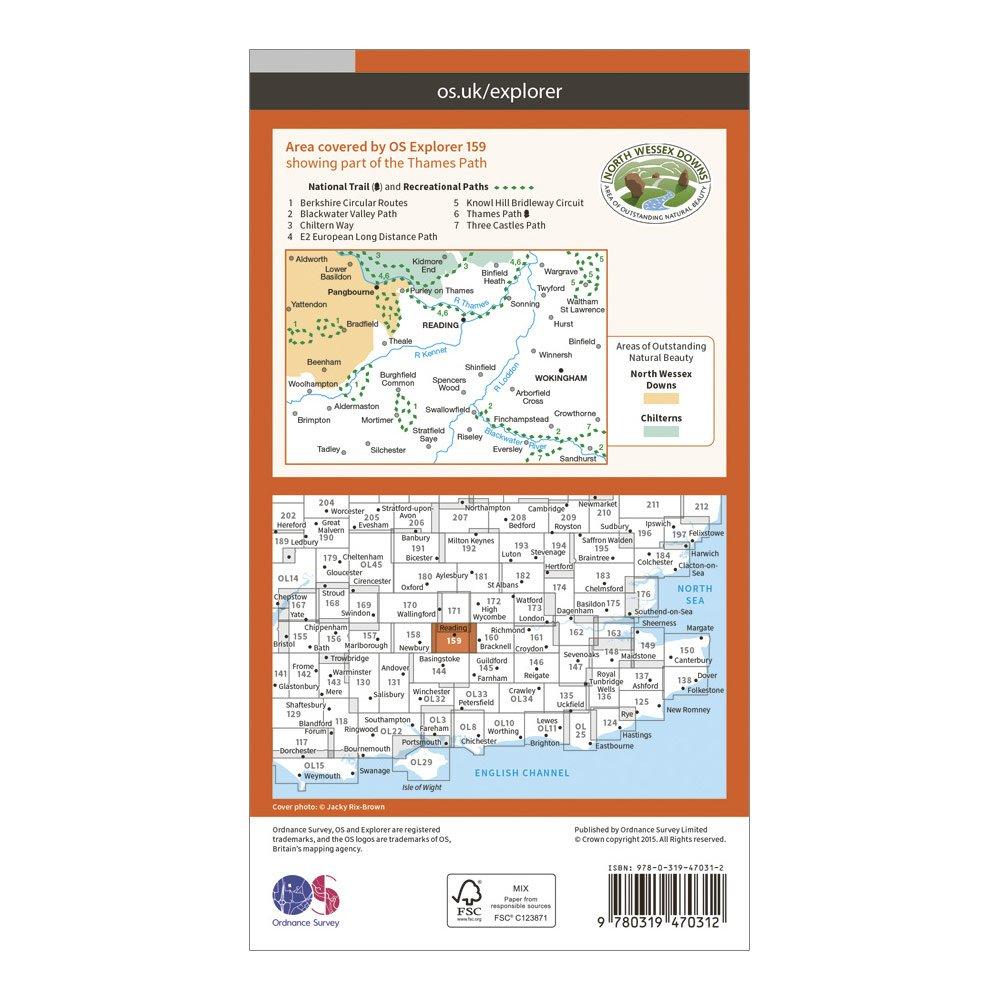 Explorer Active 159 Reading, Wokingshire & Pangbourne Map With Digital Version