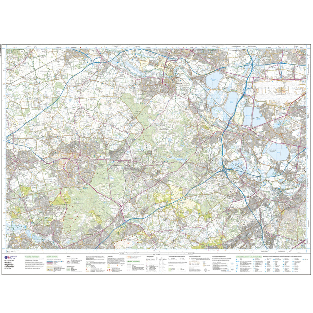 Explorer Active 160 Windsor, Weybridge & Bracknell Map With Digital Version