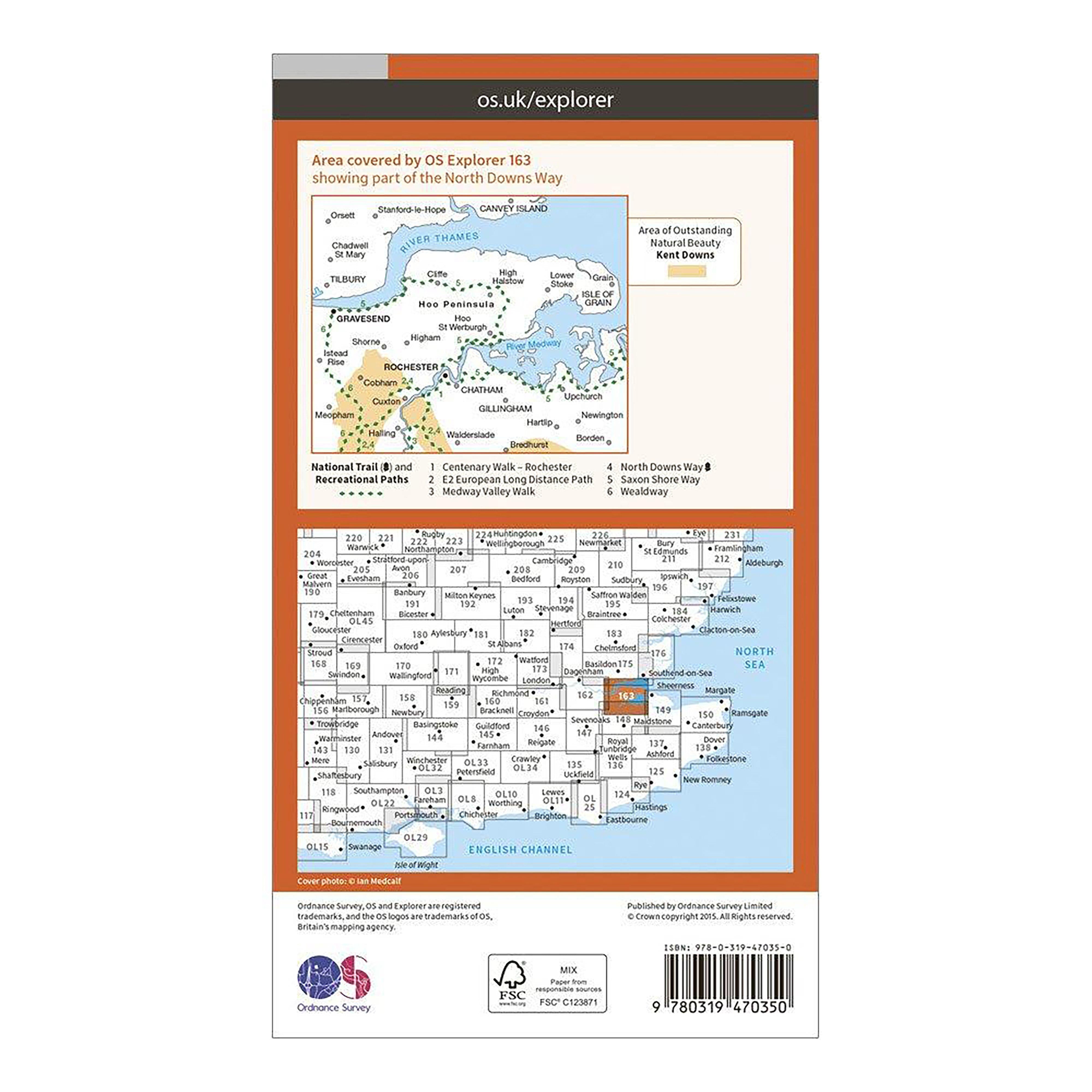 Explorer Active 163 Gravesend & Rochester Map With Digital Version