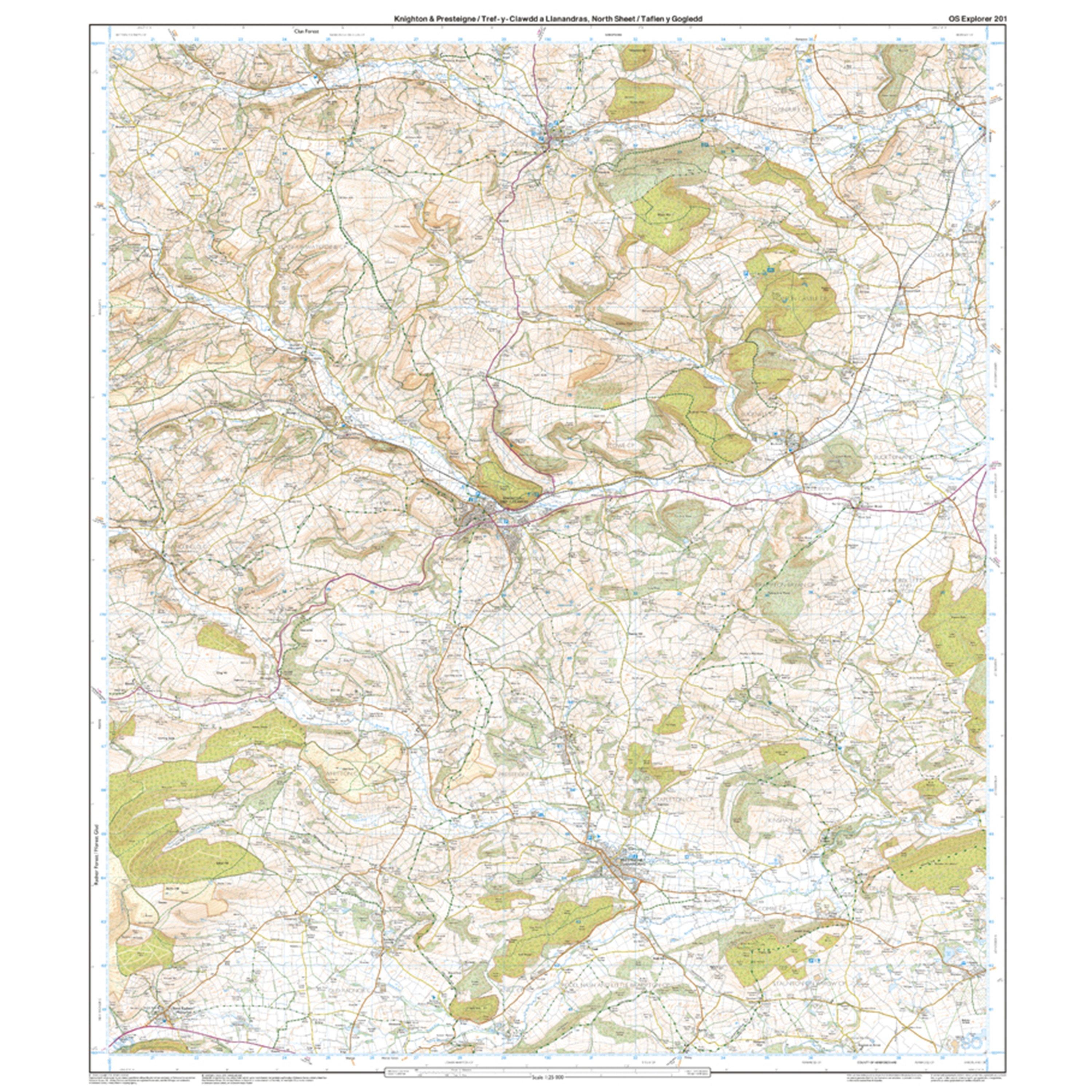 Explorer 201 Knighton & Presteigne Map With Digital Version