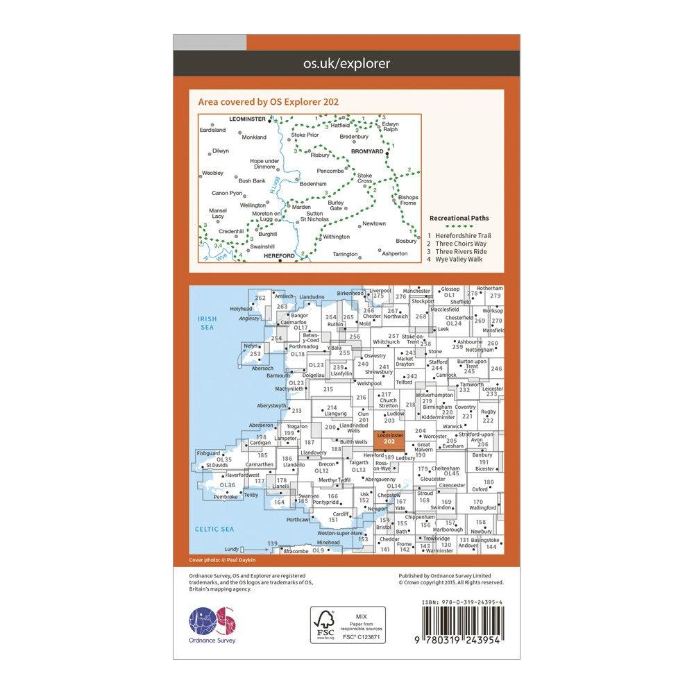 Explorer 202 Leominster & Bromyard Map With Digital Version