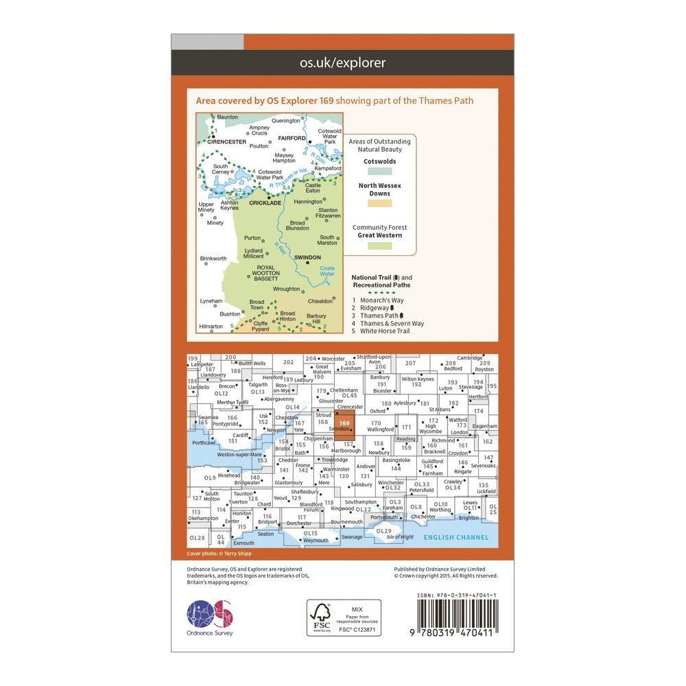 Explorer Active 169 Cirencester & Swindon Map With Digital Version