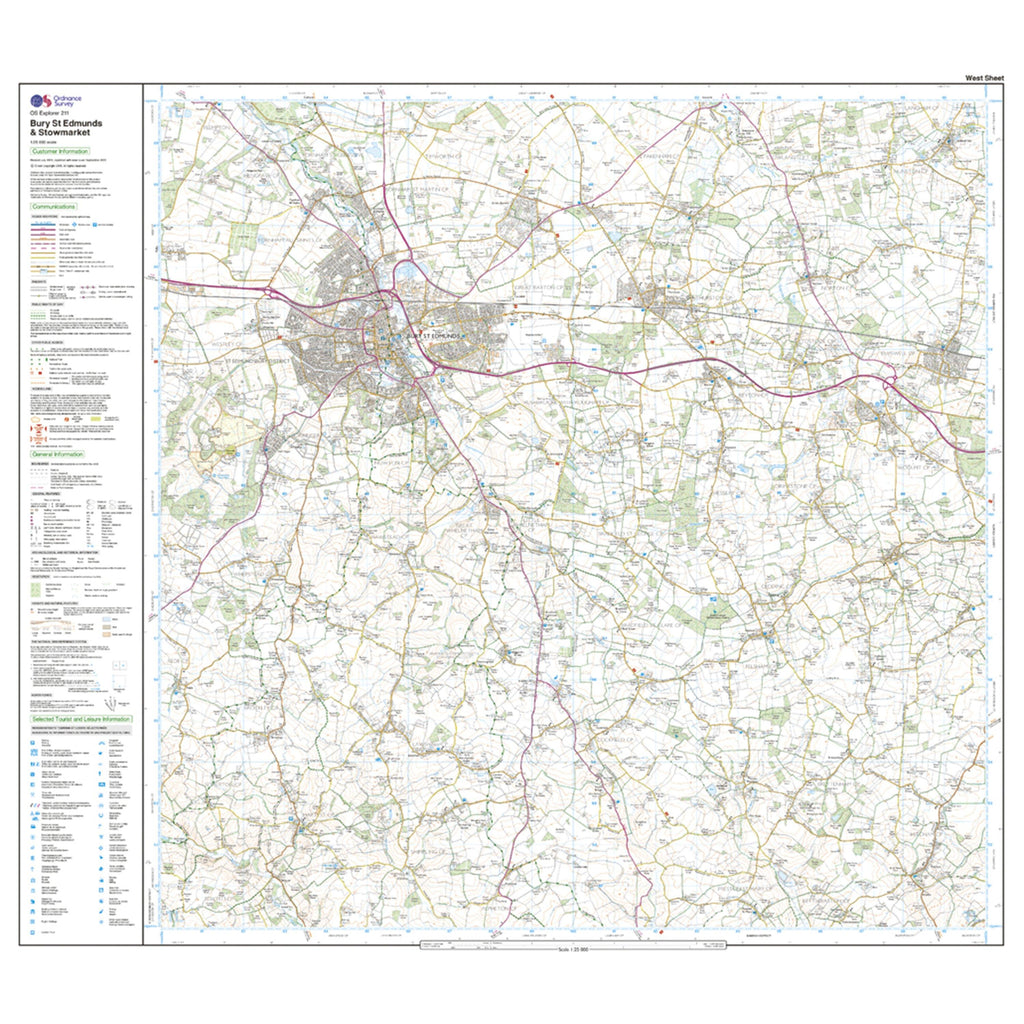 Explorer 211 Bury St Edmunds & Stowmarket Map With Digital Version