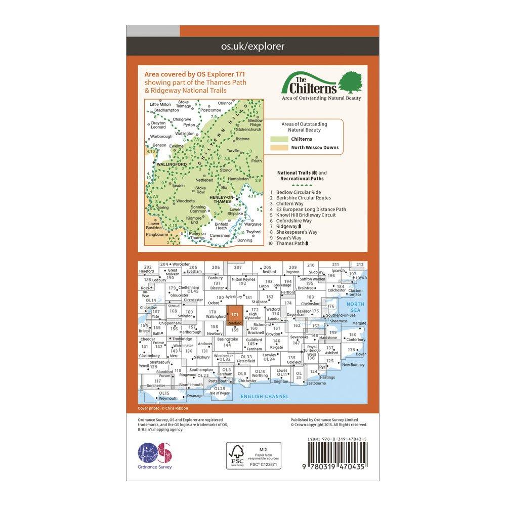 Explorer Active 171 Chiltern Hills West, Henley-on-Thames & Wallingford Map With Digital Version