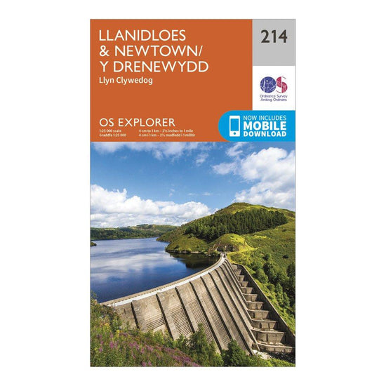 Explorer 214 Llanidloes & Newtown Map With Digital Version