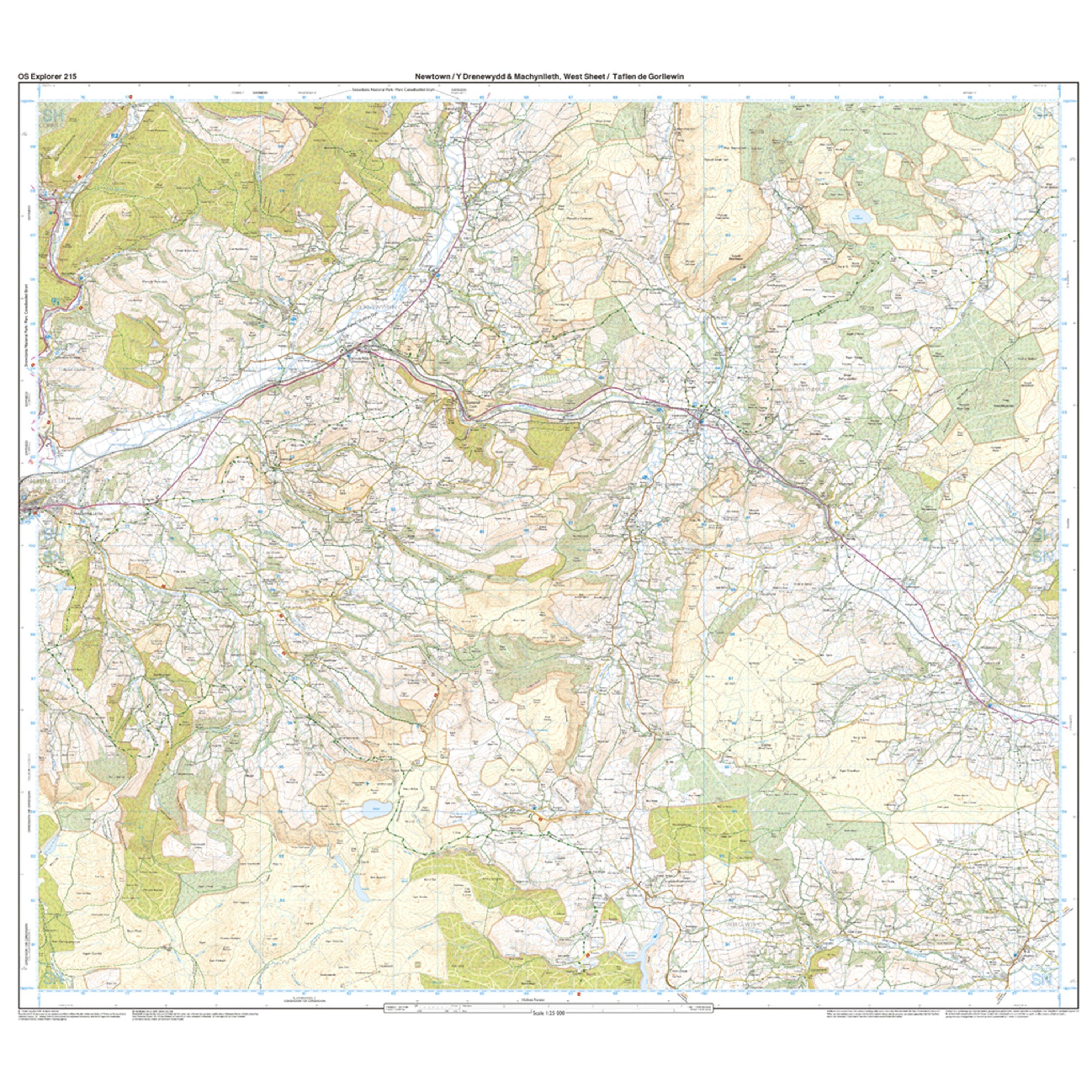 Explorer 215 Newton & Llanfair Caereinion Map With Digital Version