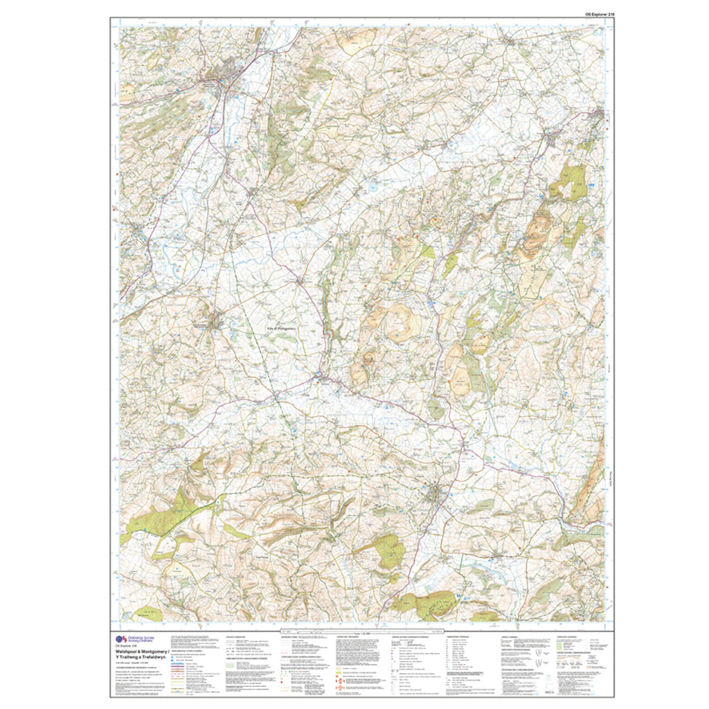 Explorer 216 Welshpool & Montegomery Map With Digital Version