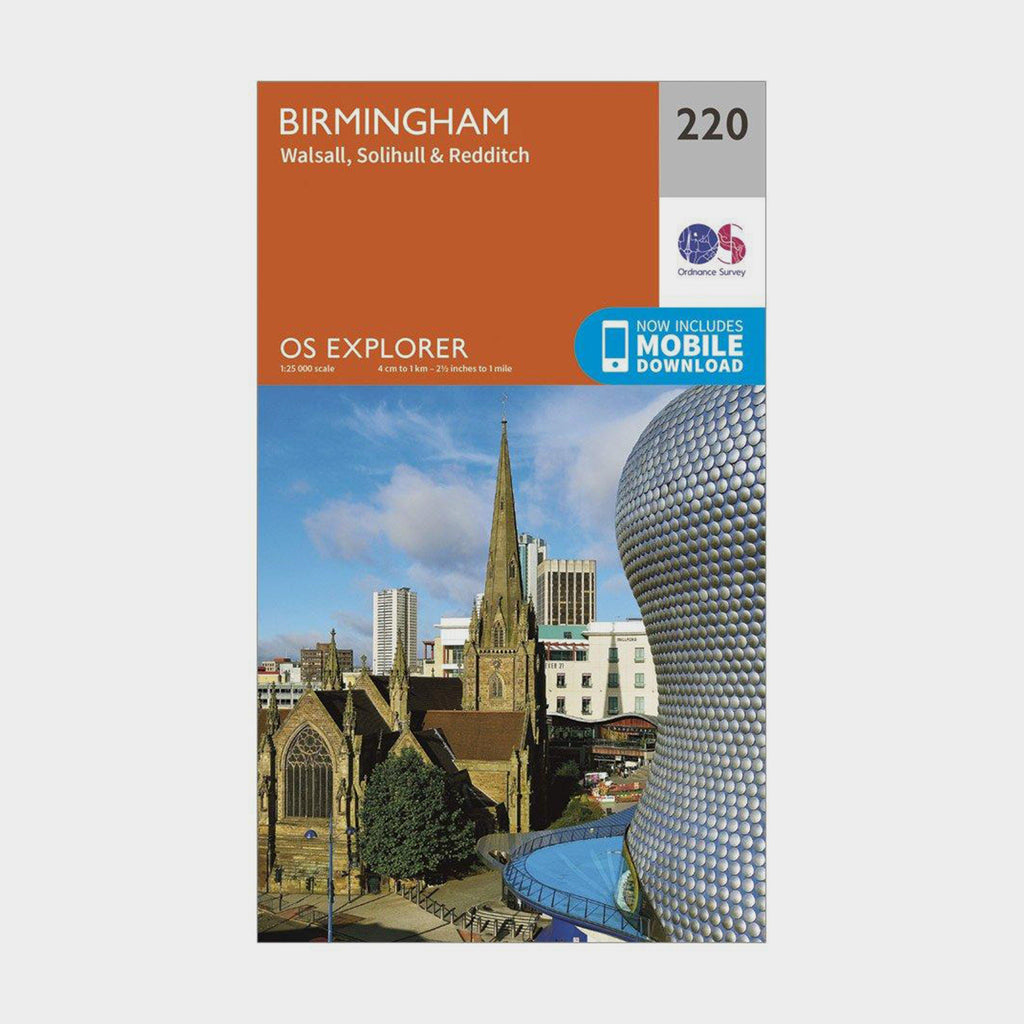 Explorer 220 Birmingham, Walsall, Solihull & Redditch Map With Digital Version