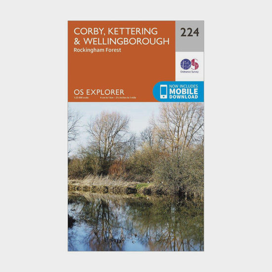 Explorer 224 Corby, Kettering & Wellingborough Map With Digital Version