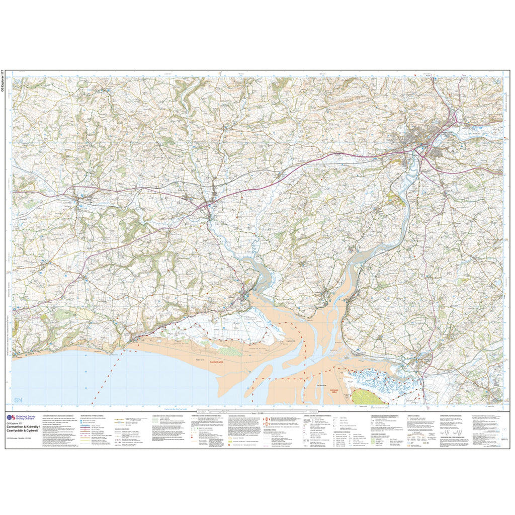Explorer Active 177 Carmarthen & Kidwelly Map With Digital Version