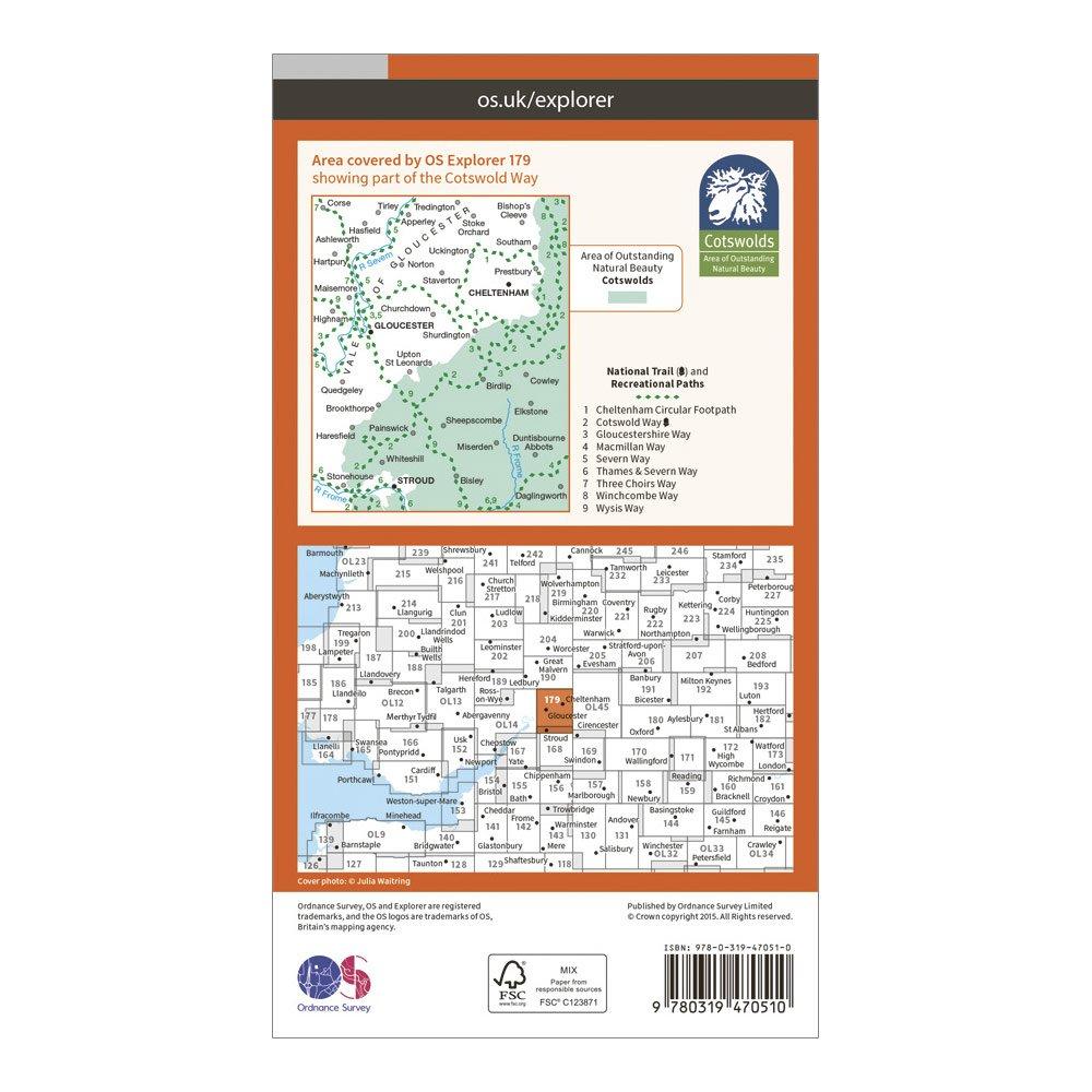 Explorer Active 179 Gloucester, Cheltenham & Stroud Map With Digital Version