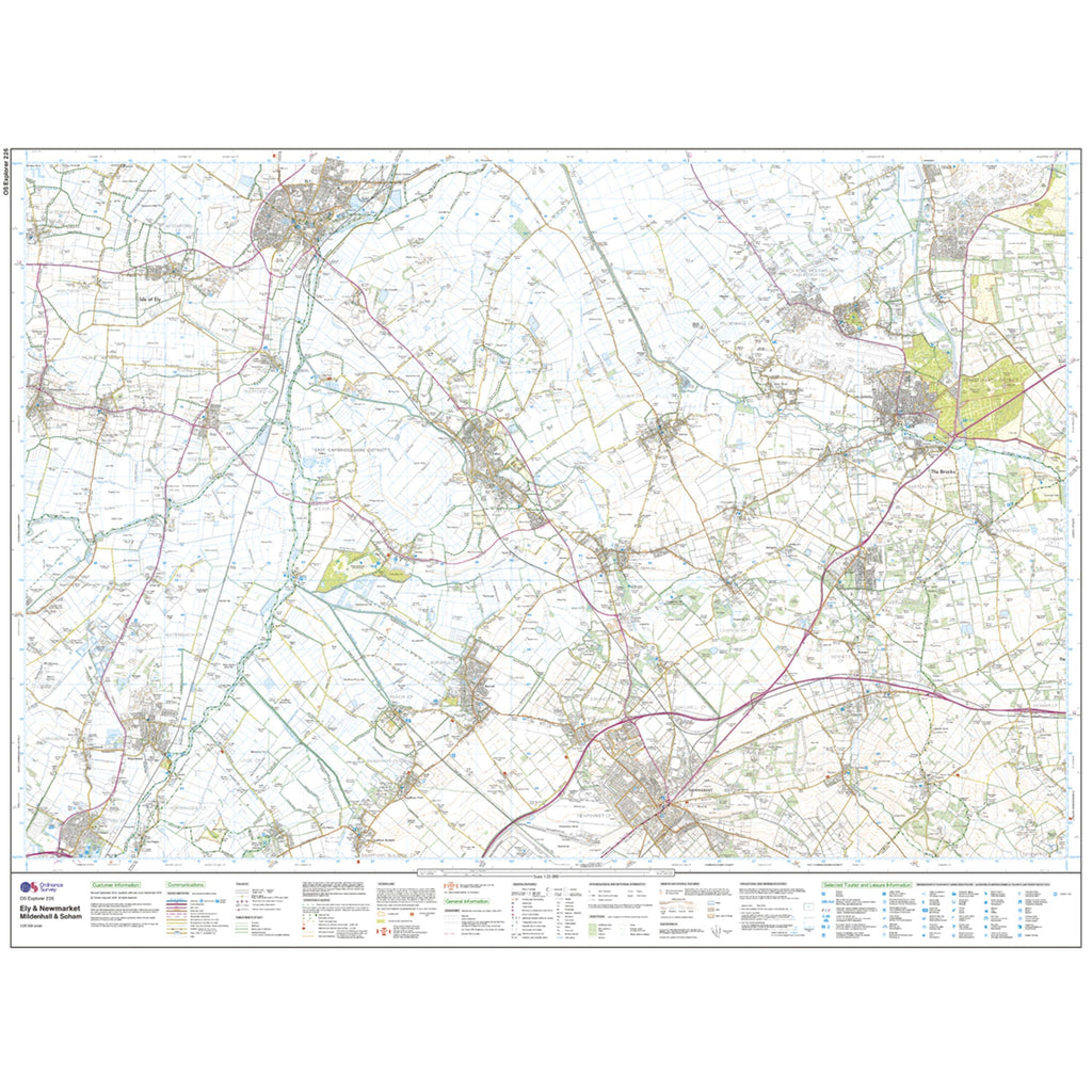 Explorer 226 Ely & Newmarket Map With Digital Version