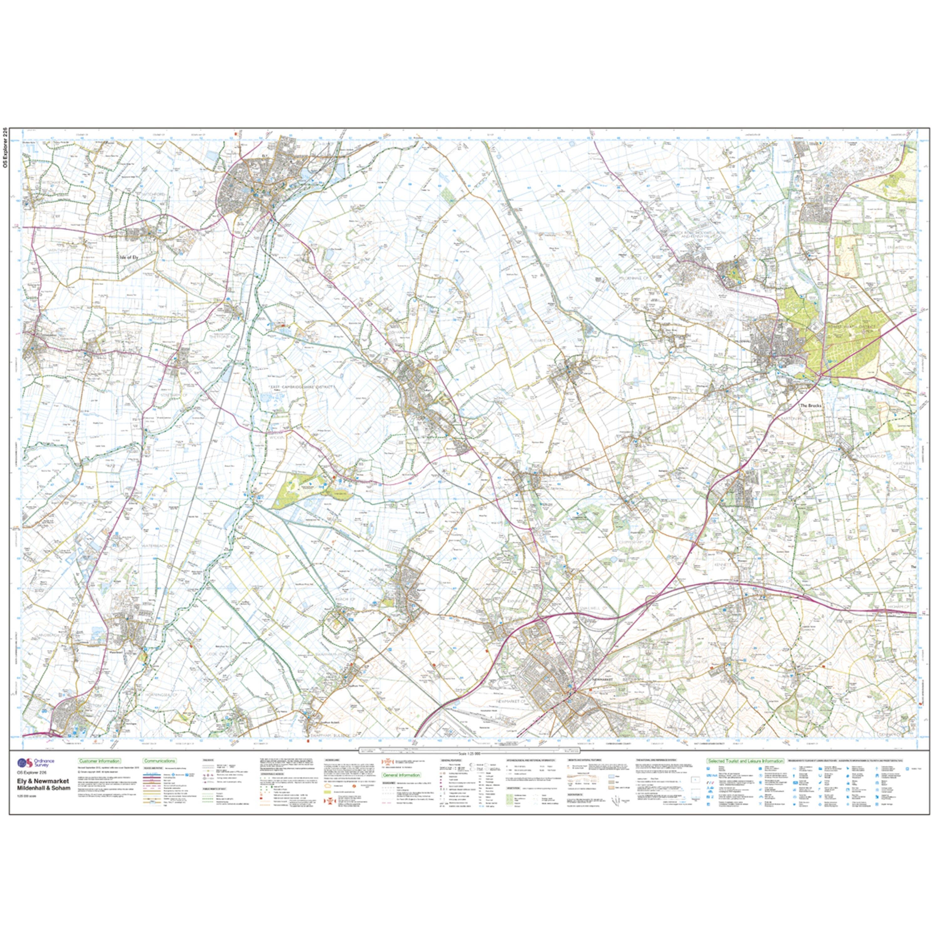 Explorer 226 Ely & Newmarket Map With Digital Version
