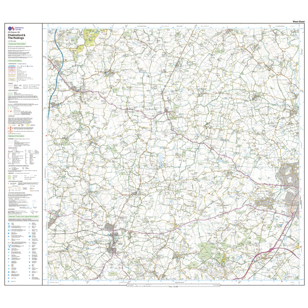 Explorer Active 183 Chelmsford & The Rodings Map With Digital Version